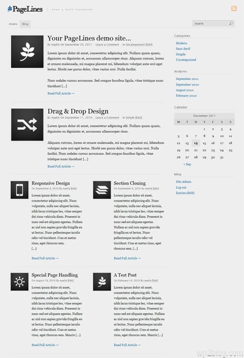 pagelines blog layout