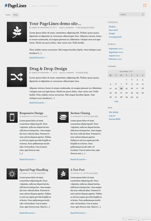 pagelines blog layout