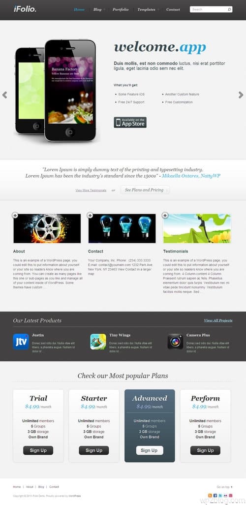 iFolio WordPress Theme