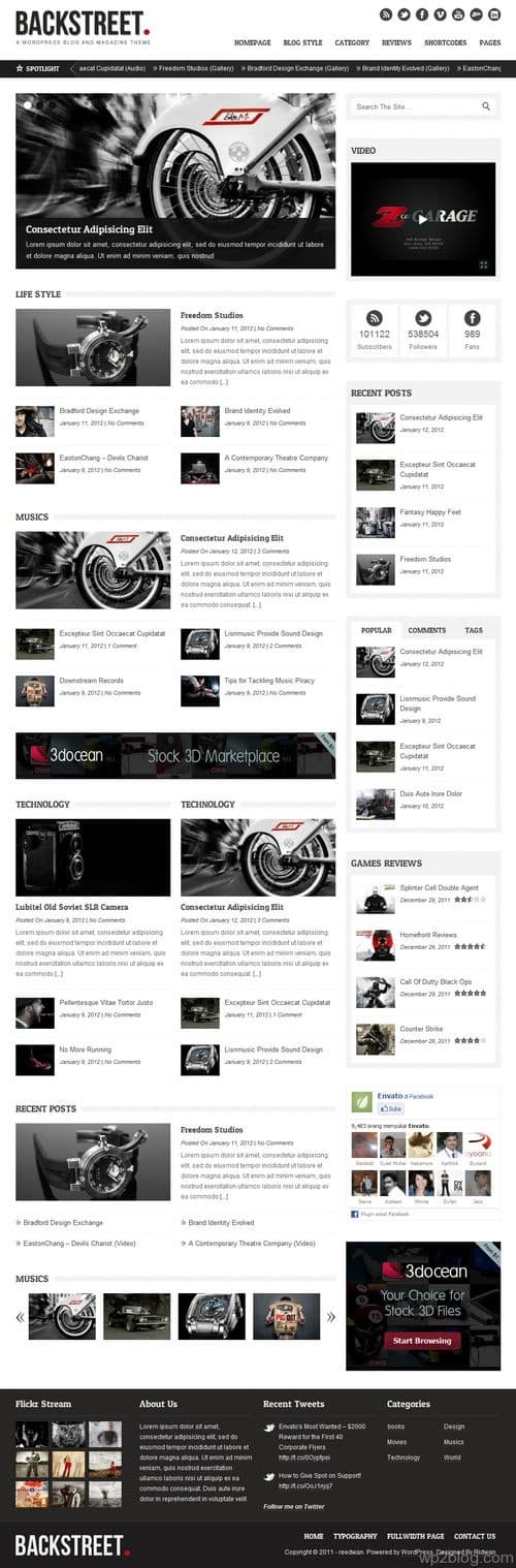 Backstreet WordPress Theme