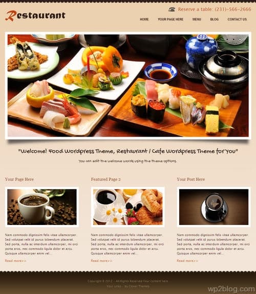 CoRestaurant WordPress Theme