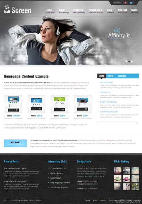 Halfscreen WordPress Theme