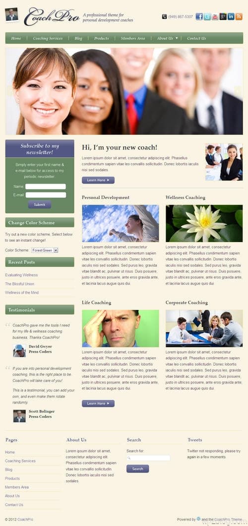 CoachPro WordPress Theme