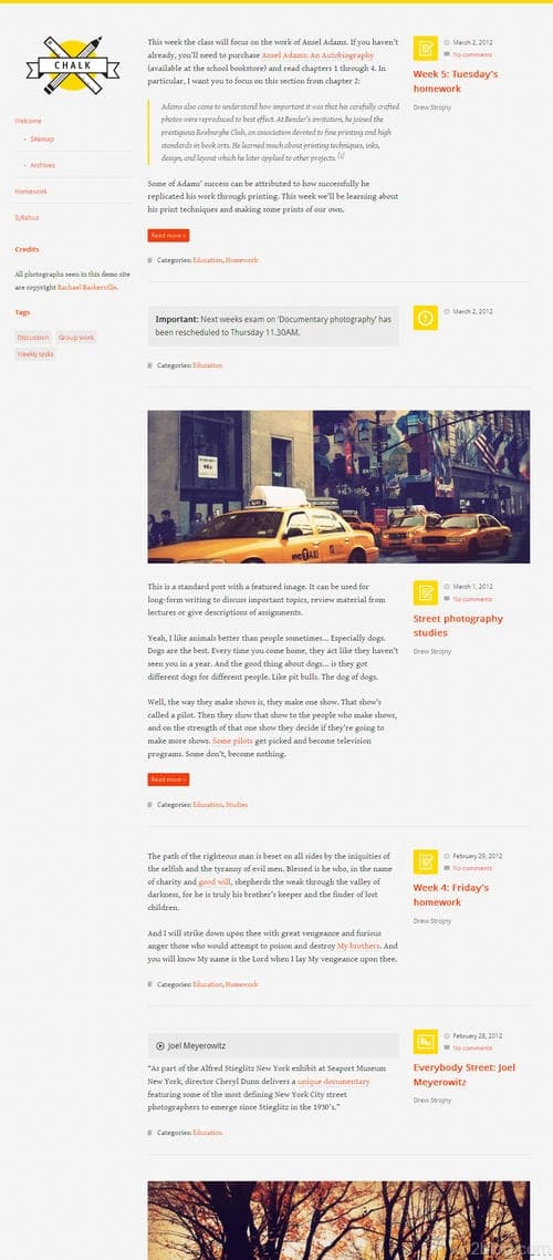 Chalk Responsive WordPress Theme