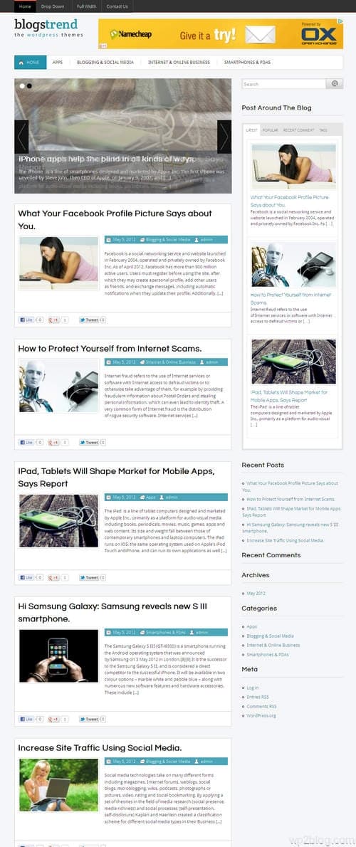 BlogsTrend WordPress Theme