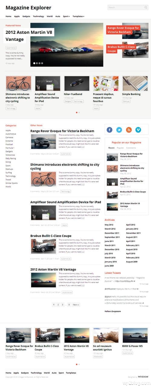 Magazine Explorer WordPress Theme