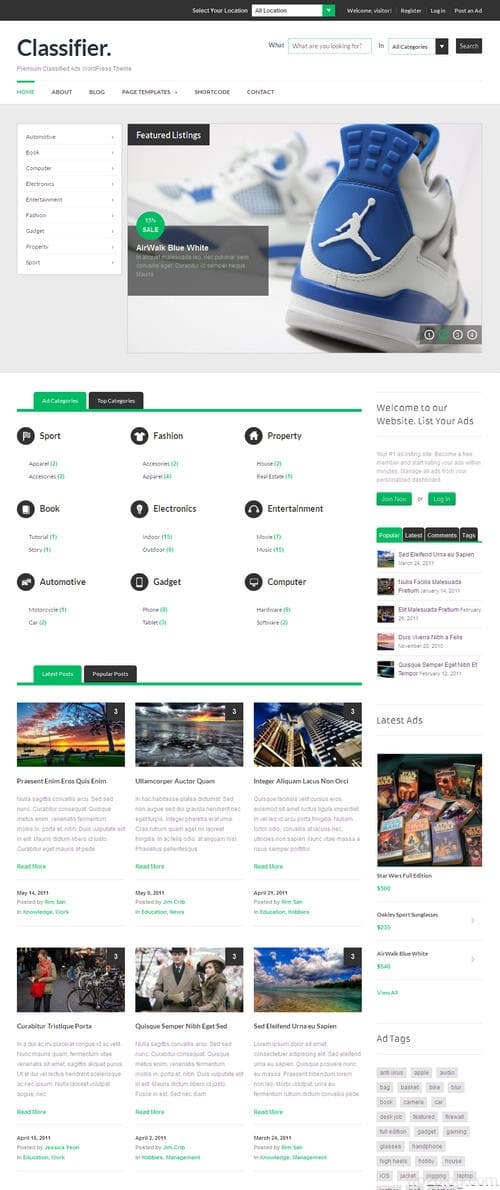 Classifieds Ads WordPress Theme