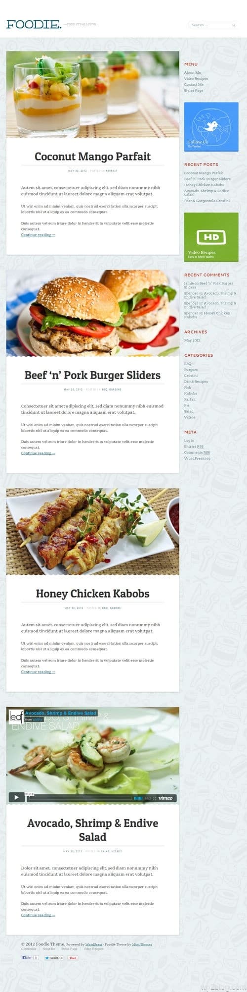 Foodie WordPress Theme