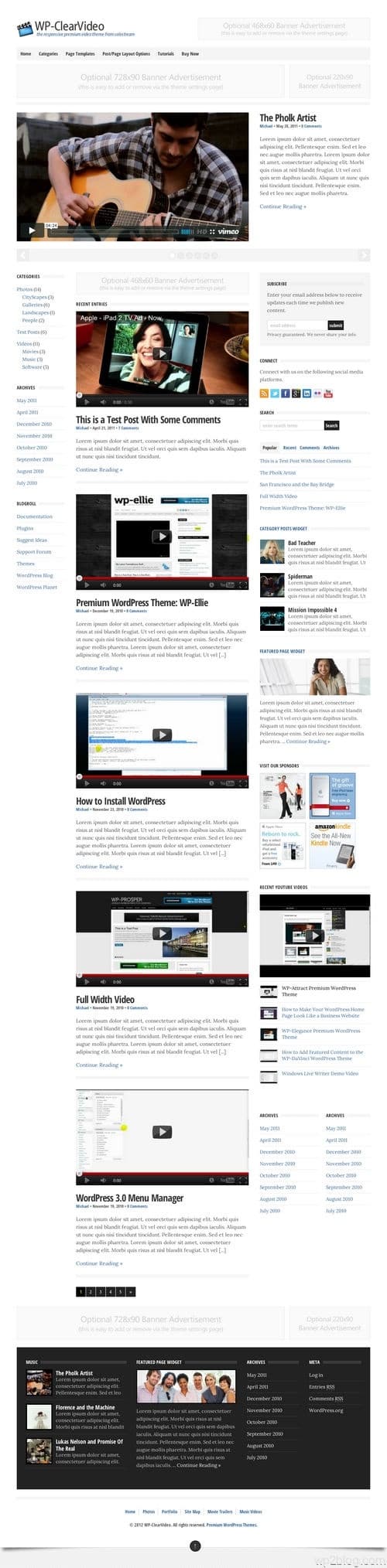 WP-ClearVideo WordPress Theme