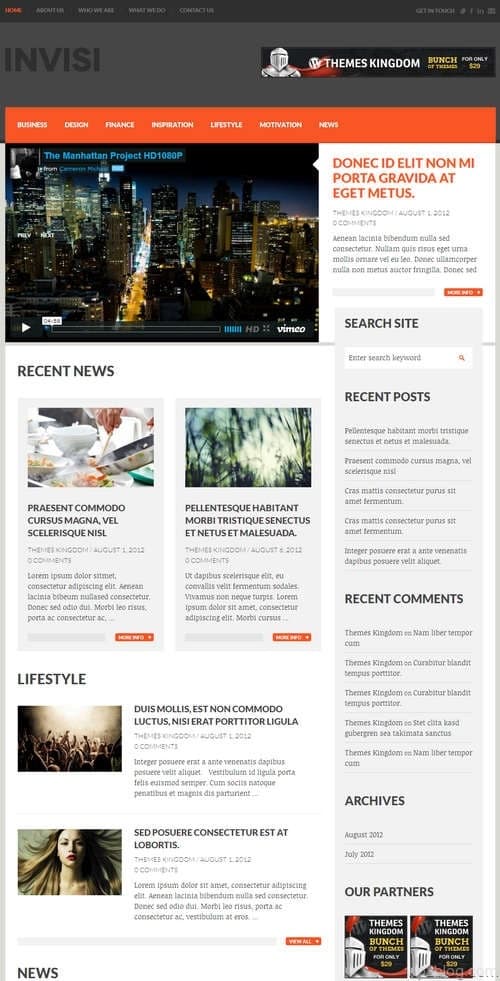 Invisi WordPress Theme