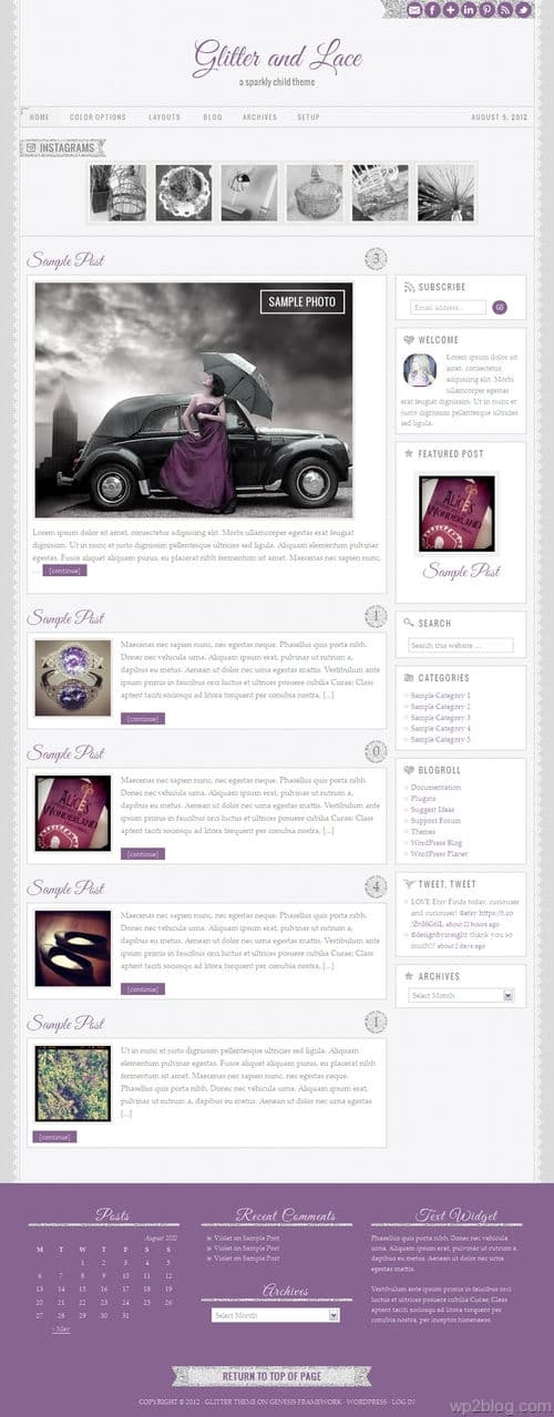 Glitter and Lace 1.0 WordPress Theme