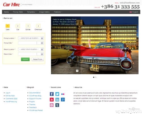 Car Hire WordPress Theme