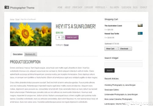 Photographer Theme Shop Template