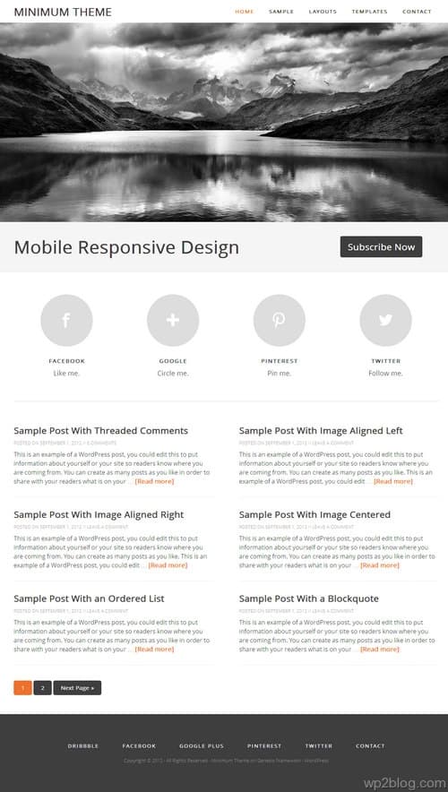 Minimum 2.0 WordPress Theme