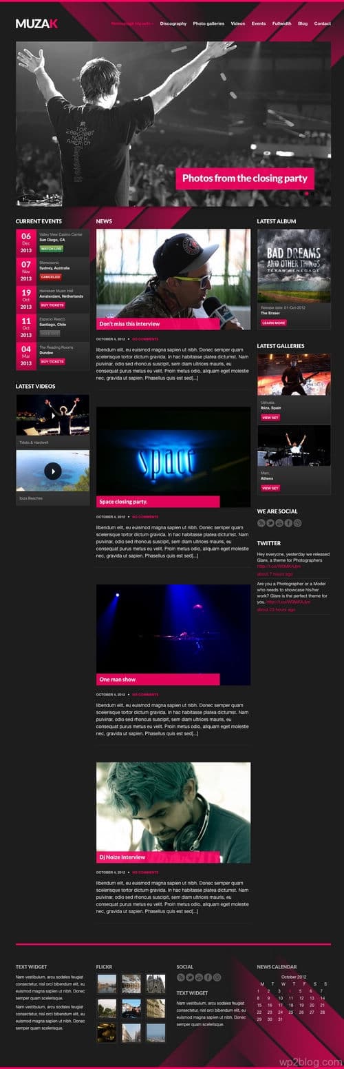 Muzak WordPress Theme