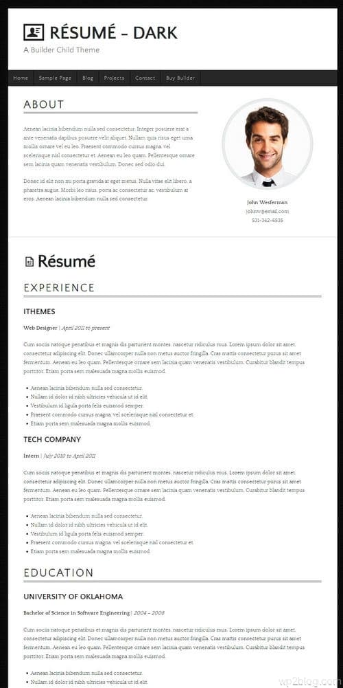 Resume WordPress Theme