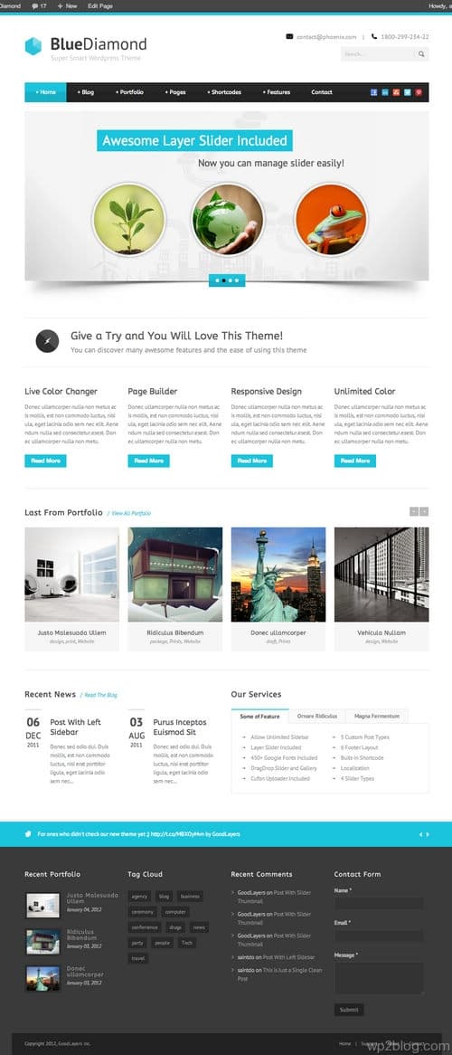 Blue Diamond WordPress Theme