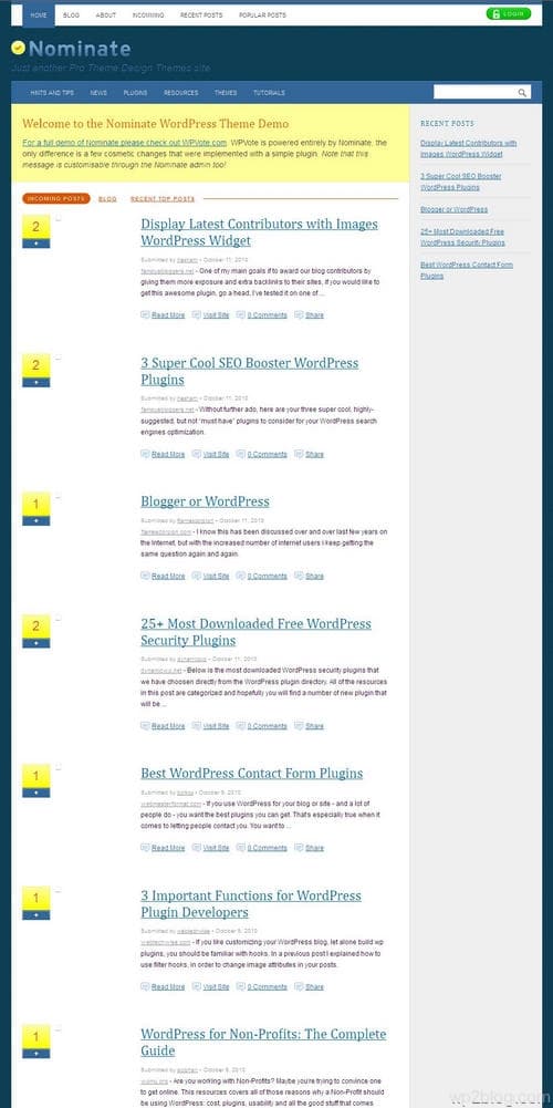 Nominate WordPress Theme