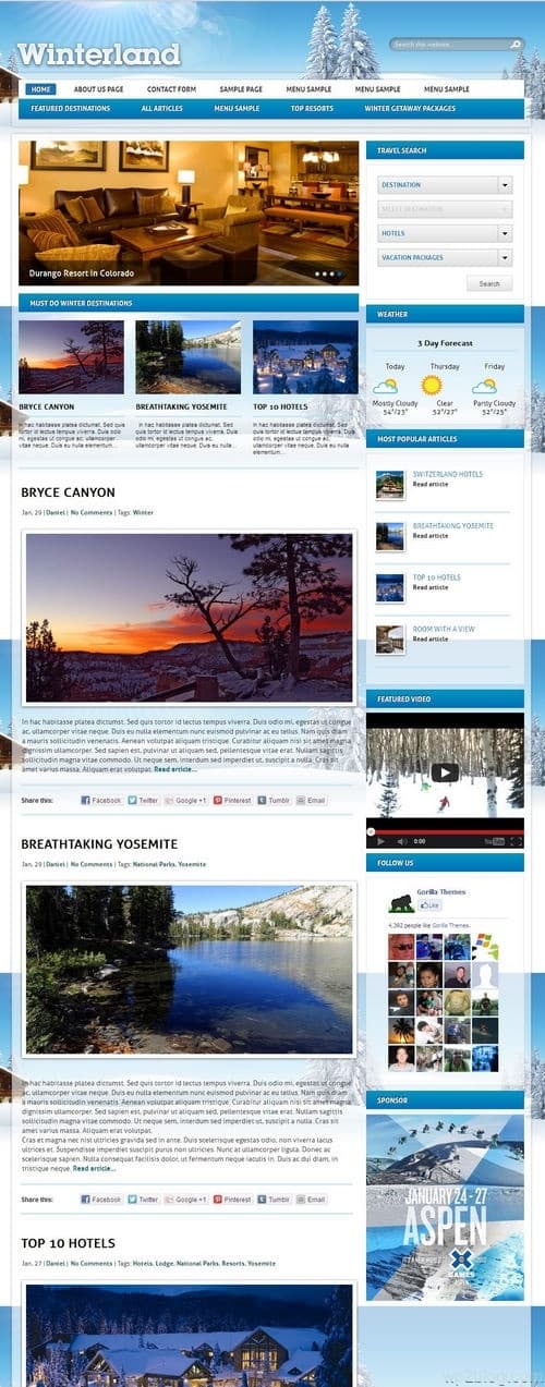 Winterland WordPress Theme