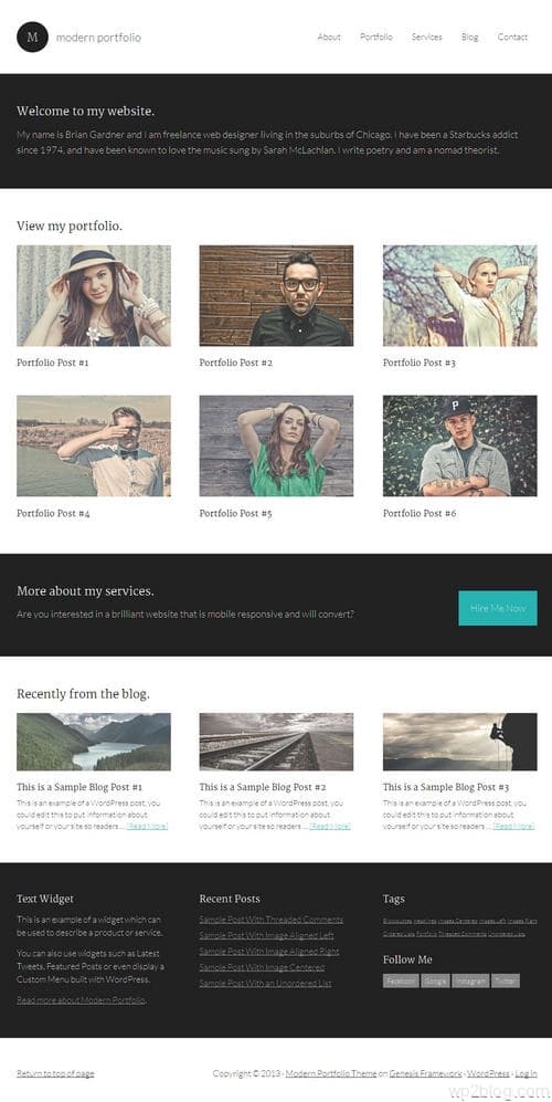 Modern Portfolio WordPress Theme