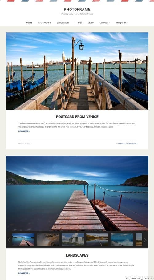 PhotoFrame WordPress Theme