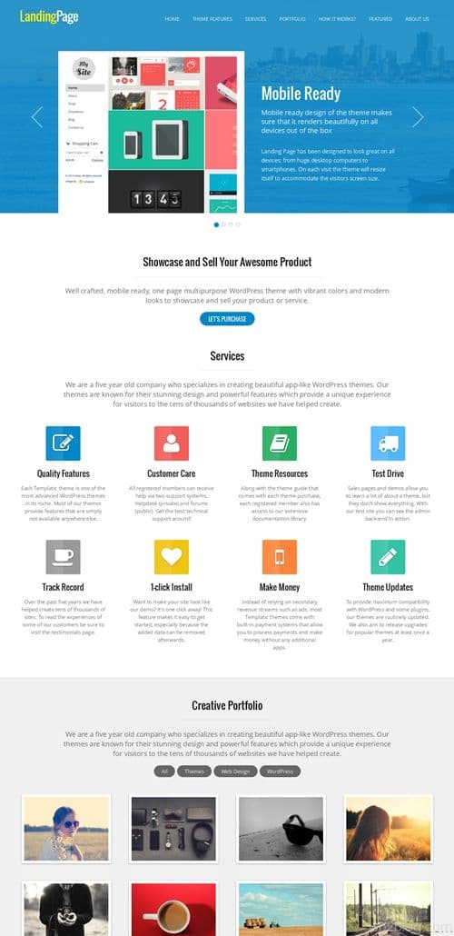 Landing Page WordPress Theme