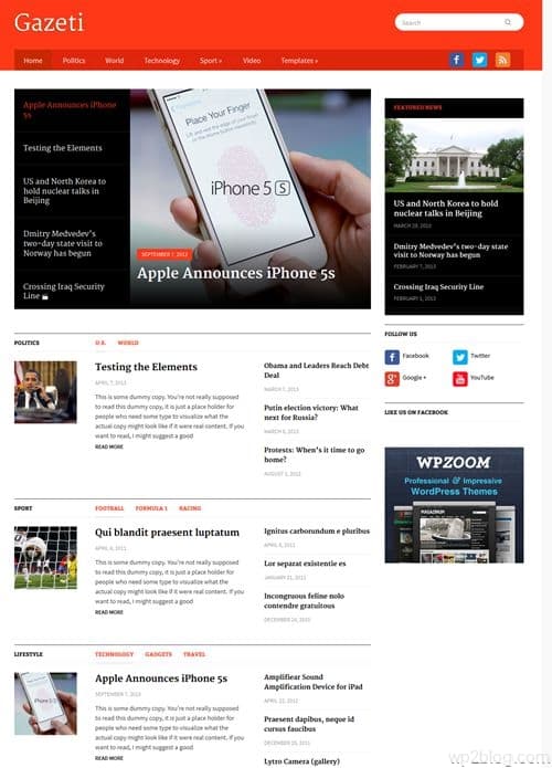 Gazeti WordPress Theme