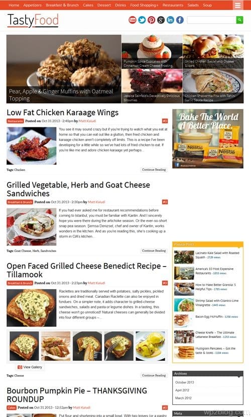 TastyFood WordPress Theme