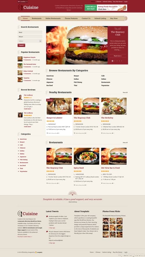 Templatic Cuisine Theme