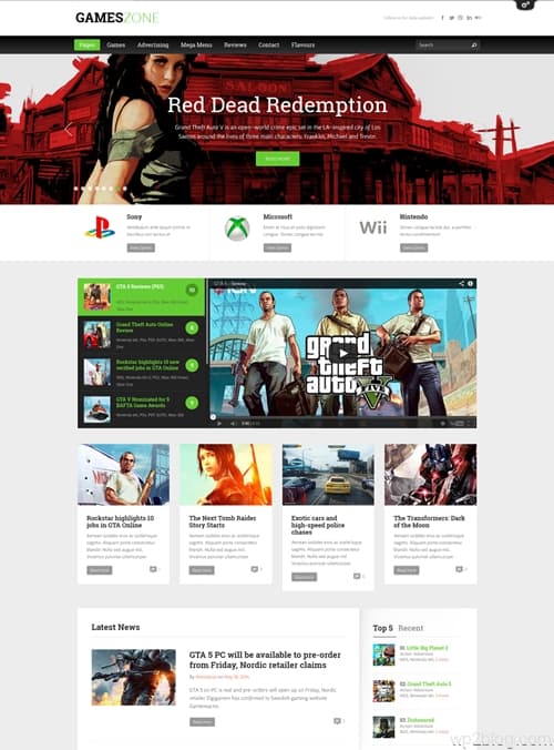 GamesZone WordPress Theme