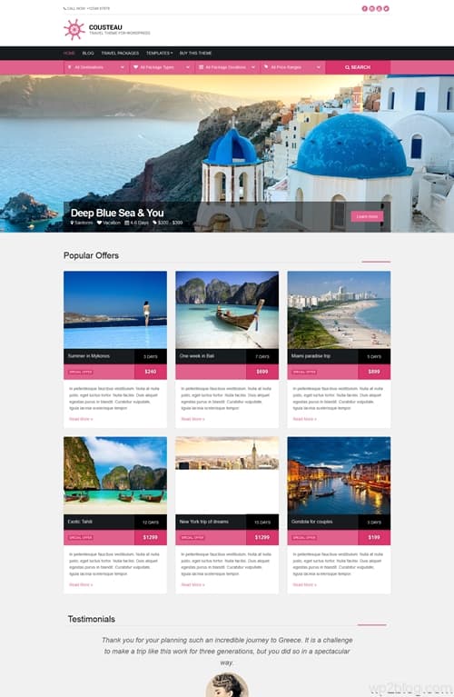 Cousteau WordPress Theme