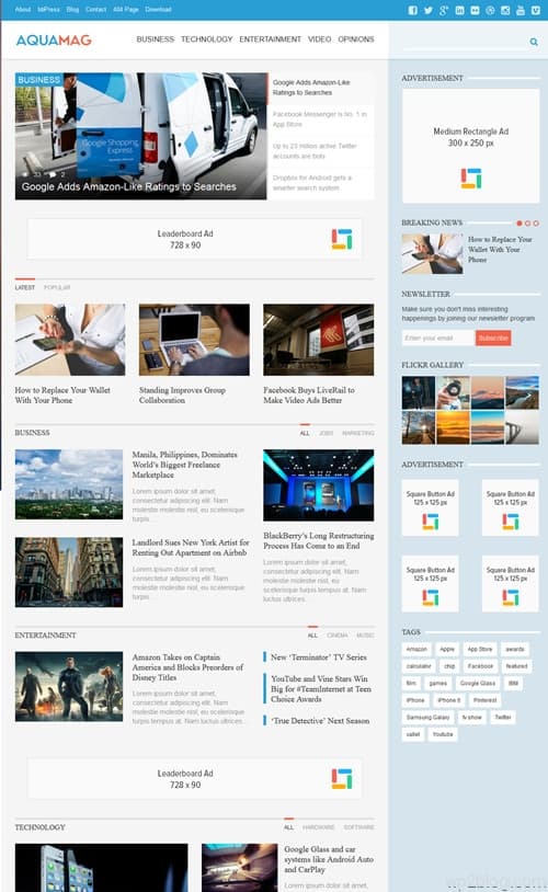 AquaMag WordPress Theme