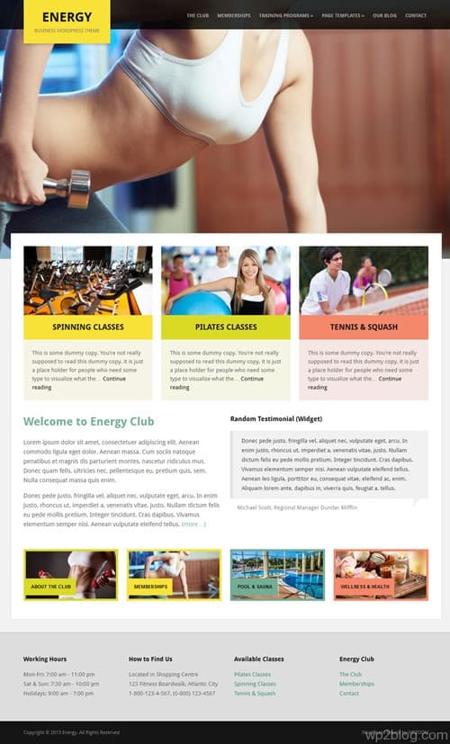 Energy WordPress Theme